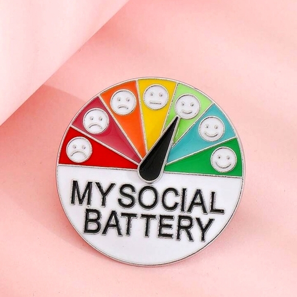 NEW‼️My Social Battery Enamel Pin - Picture 1 of 5